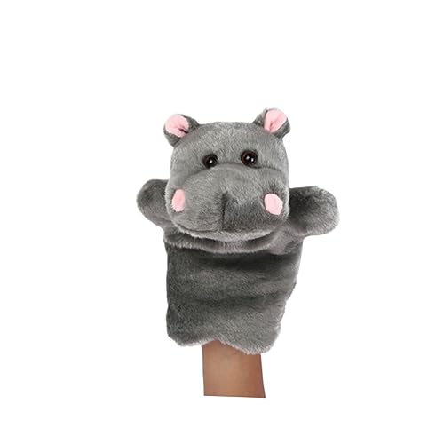 CLISPEED 1 Stück Handpuppe für Weiches Plüsch Hippo für Geschichtenerzählen und Rollenspiele für Eltern Junge Mädchen Interaktion Tiefgrau Fördert Kreativität und Kommunikation von CLISPEED