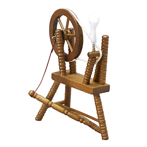 CLISPEED 1 Stück Mini-Möbeldekoration Maschine Puppenhaus-Miniaturmöbel Vintage Puppenhausmöbel Puppenhaus-Ornamente klein Retro Mini-Spinnrad mini Puppen zubehör puppenstubenmöbel hölzern von CLISPEED