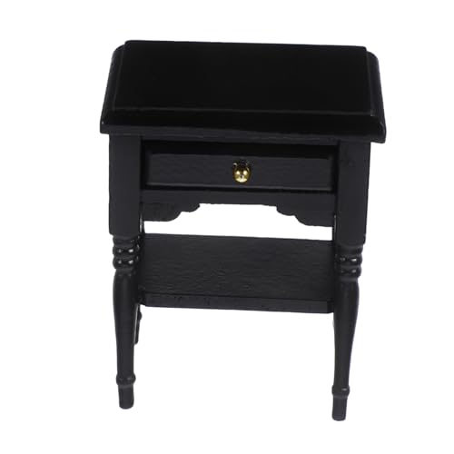 CLISPEED 1 Stück Mini-Schrankverzierung deko Wohnzimmer Dekoration Blak deko+Wohnzimmer minigefrierschrank swor Mini-Hausschrank Mini Möbel Figurenschrank hölzern Black von CLISPEED