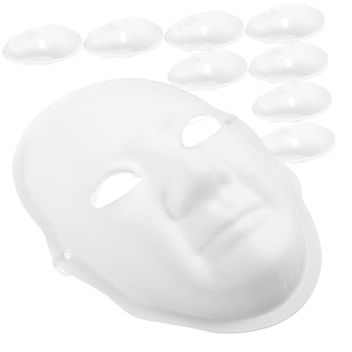 CLISPEED 10 Blanko Gesichtsmaske Basteln DIY Malbare Vollmaske für Männer Kreatives Bastelset für Gestaltung und Spaß Beim Malen CLISPEED 10 Blanko Gesichtsmaske Basteln DIY Malbare Vollmaske für Männer Kreatives Bastelset für Gestaltung und Spaß Beim Malen von CLISPEED
