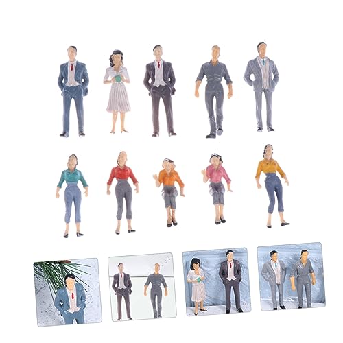 CLISPEED 10 Stück Farbmodellschurke miniaturfiguren miniaturen Figuren Zugmodellbau Männer selbst bemalte Figuren Zahlen Zug-Layout-Modelle Requisiten für das Layout von Bahnhöfen Plastik. von CLISPEED