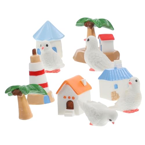 CLISPEED 10 Stück Miniatur Inselvilla Dekoration Teiliges Mikrolandschaft mit Haus Strand für DIY Tischdeko Langlebige Miniaturfiguren für und Garten von CLISPEED