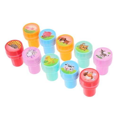 CLISPEED 10 Stück Teiliges Farmtier stempelset Selbstfärbend für Klassenzimmer Belohnungen Partygeschenke Kreative Freizeit Aktivitäten Jungen Mädchen von CLISPEED