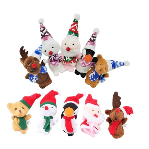 CLISPEED 10 Stück Teiliges Fingerpuppen Weihnachtsfiguren aus Stoff Niedliche Puppentheater Spielzeuge für Fördert Eltern Junge Mädchen Bindung Wiederverwendbar und Sicher als von CLISPEED