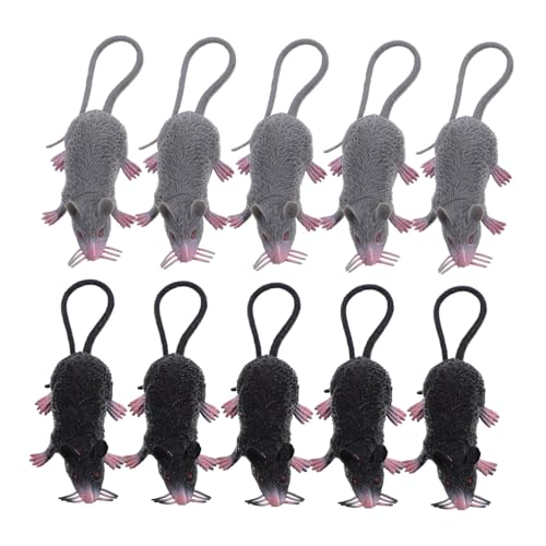 CLISPEED 10 Stück Teiliges Halloween Deko Realistische Lebensnahe Plastikratten und Schwarz Wiederverwendbare Imitationsratten als Gruselige Streichspielzeuge für Partys Haunted Houses und von CLISPEED