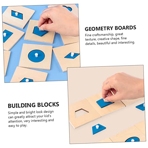 CLISPEED 10 Stück Teiliges Holzform Puzzle Montessori Sensorisches Lernspielzeug Geometrische Formen Erkennen Farb und Formzuordnung Fördert Kognitive Entwicklung und Feinmotorik für von CLISPEED