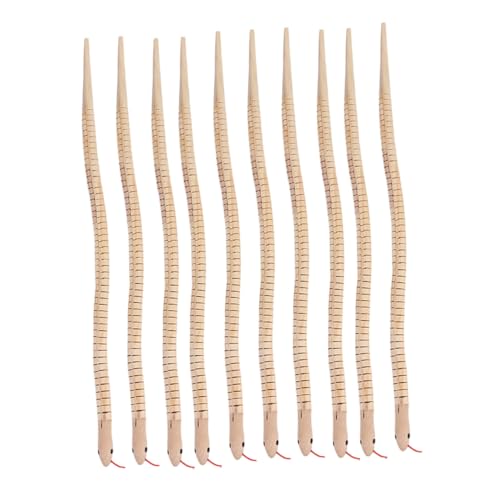 CLISPEED 10 Stück Teiliges Holzschlangen Realistisch Biegsam für Halloween Partydeko und Mitgebsel Flexible Gelenke Grüne Tierfigur als Gruseliges Spaßspielzeug von CLISPEED