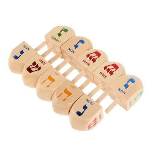 CLISPEED 10 Stück Teiliges Holzspielzeug Dreidel Set Interaktive Mini Dreidel aus Holz für Hanukkah Dekoration Fördert Feinmotorik und Kognitive Entwicklung Buntes Festival Hanukkah CLISPEED 10 Stück Teiliges Holzspielzeug Dreidel Set Interaktive Mini Dreidel aus Holz für Hanukkah Dekoration Fördert Feinmotorik und Kognitive Entwicklung Buntes Festival Hanukkah von CLISPEED
