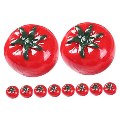 CLISPEED 10 Stück Teiliges Lebensnahe Mini Tomaten aus Detailgetreue Miniatur Deko für Puppenhaus Tischdekoration Foto Requisiten und DIY Obstthemen Vielseitig Einsetzbar von CLISPEED
