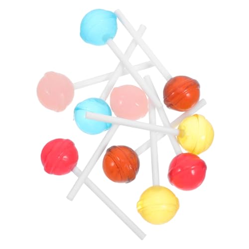 CLISPEED 10 Stück Teiliges Mini Lollipop Modellset Puppenhaus Zubehör Farbenfrohe Realistische Süßigkeiten Deko für DIY Miniatur Szenen Basteln und Puppenhausgestaltung von CLISPEED