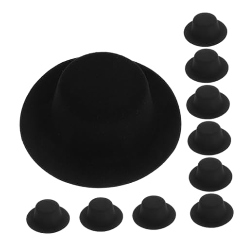 CLISPEED 10 Stück Teiliges Miniatur Bowler Hüte Schwarz Kompakt und DIY Freundlich für Puppen Haustierkostüme und Bastelprojekte Kreative Party Haar Accessoires und Kleine Dekorationen von CLISPEED