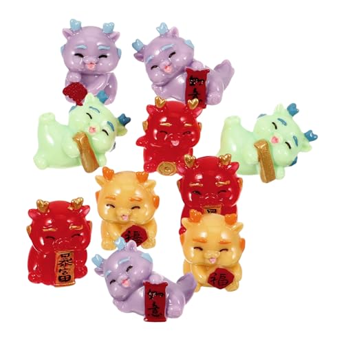 CLISPEED 10 Stück Teiliges Miniatur Drachen Figuren aus Harz Kreative Cartoon Designs Leichte Resin Dekoration für Schreibtisch Garten Puppenhaus Vielseitige Mikrolandschafts Accessoires von CLISPEED