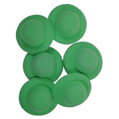 CLISPEED 10 Stück Teiliges Miniatur Grasstroh Hüte Grüne Puppenhüte für DIY Bastelarbeiten Mini Haus Dekoration Filigrane Handwerkskunst für Party und Wohnaccessoires von CLISPEED