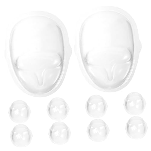 CLISPEED 10 Stück Teiliges Transparentes PVC Puppengesichtszubehör DIY Bastelset Dicke Klare Spielzeuggesichtsmasken Handgefertigt Vielseitig für Halloween und Puppenprojekte Geeignet von CLISPEED