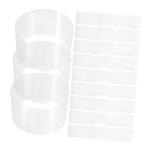 CLISPEED 100 Blatt Transparente Selbstklebende Mousse Kuchenfolie Flexible Kunststoff Kuchenkragen für Torten Deko für Geburtstage Hochzeiten DIY Kuchenverzierung von CLISPEED