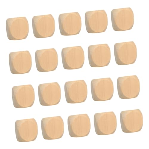 CLISPEED 100 Stück Holz würfel mit Abgerundeten Ecken Naturbelassene Blanko Würfel für DIY Bastelprojekte Brettspiele Lernhilfe und Partybedarf von CLISPEED
