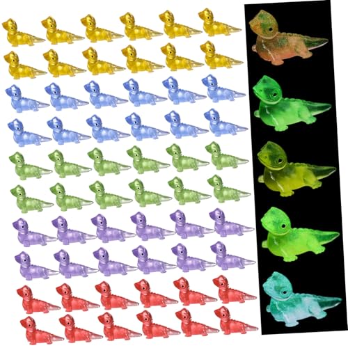 CLISPEED 100 Stück Leuchtende Mini Eidechsen Figuren Bunte Harz Reptilien Miniaturen Langlebige Deko für Heim Bastelprojekte Geschenkideen Farben Mix von CLISPEED