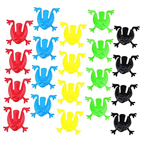 CLISPEED 100 Stück Teiliges Bunte Kunststoff Froschspielzeuge zum Drücken und Springen Realistische Cartoon Hüpfende Frösche Umweltfreundlich und Geruchlos für Indoor Outdoor spaß von CLISPEED
