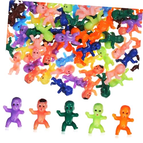 CLISPEED 100 Stück Teiliges Mini Kunststoff Junge Mädchen Puppen Bunte Kleine Babypuppen für Shower Partydeko Tortendekoration Spielspaß und von CLISPEED