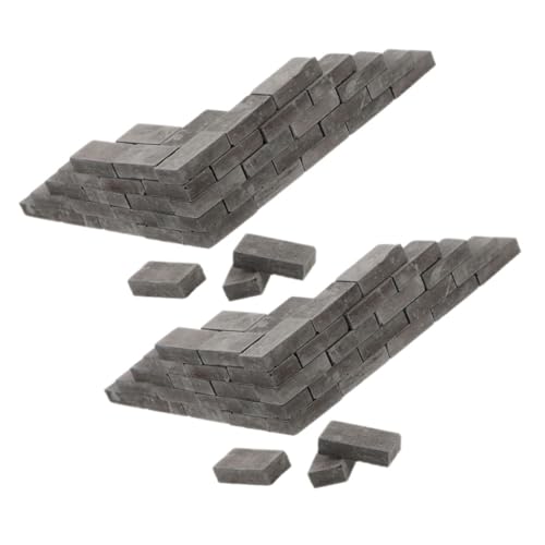 CLISPEED 100 Stück Ziegelsandtischkonstruktion Modelle Craft Mini Ziegel Klein Landschaft Ornament Größe Objekt Handwerk Bauen Legen Miniaturen Mini-Steine Puppenhaus Kind Grau Ton von CLISPEED