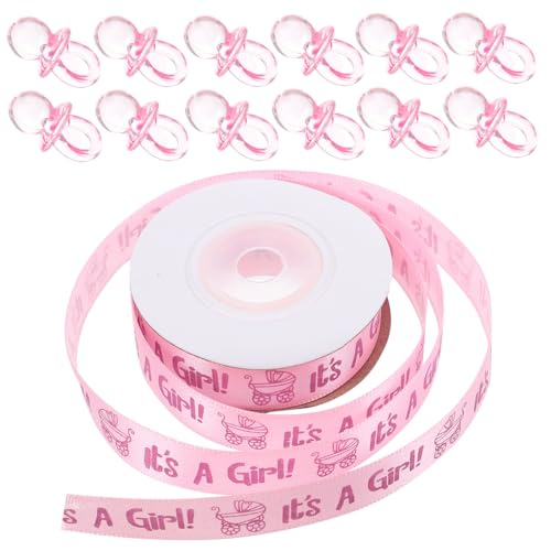 CLISPEED 100Stücke Mini Anhänger für Babyparty Deko Ornamente Pinkem Satinband für Neugeborenen Feiern Transparente CLISPEED 100Stücke Mini Anhänger für Babyparty Deko Ornamente Pinkem Satinband für Neugeborenen Feiern Transparente von CLISPEED