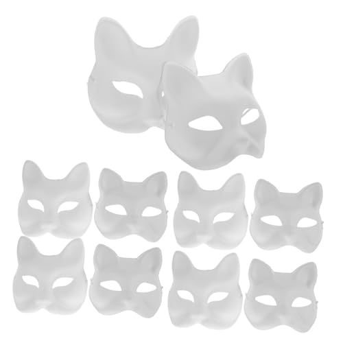 CLISPEED 10Stücke DIY Katzen Fuchsmaske Unbemalt Kreative Bastelmasken für Halloween Cosplay Maskerade Leichtes Material für Komfort Spaß CLISPEED 10Stücke DIY Katzen Fuchsmaske Unbemalt Kreative Bastelmasken für Halloween Cosplay Maskerade Leichtes Material für Komfort Spaß von CLISPEED
