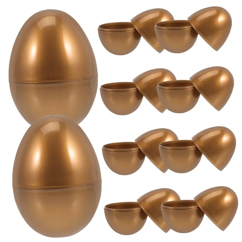 CLISPEED 10Stücke Füllbare Goldene Ostereier aus Hochwertigem Kunststoff Dekoration für Osterpartys und Kreative Überraschungen CLISPEED 10Stücke Füllbare Goldene Ostereier aus Hochwertigem Kunststoff Dekoration für Osterpartys und Kreative Überraschungen von CLISPEED