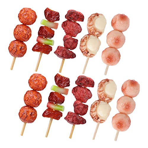 CLISPEED 10Stücke Teiliges BBQ Spielzeugset aus Stabilem Realistisches Kebab Modell für Rollenspiele und Kreative Szenen Wohnzimmer Kindergarten oder Supermarkt von CLISPEED