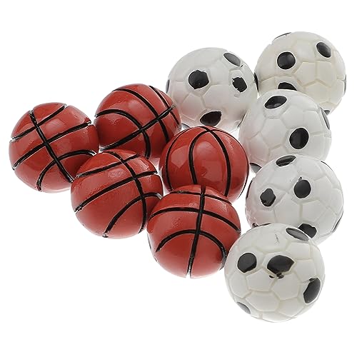 CLISPEED 10er-Set Fußball-Basketball-Modell Mini-fußballspielzeug Basketballkorb Fußballtor Fußball- Und Basketballmodell Kleines Hausmodell Mini-spielplatzzubehör Feenfeld-Accessoire Harz von CLISPEED