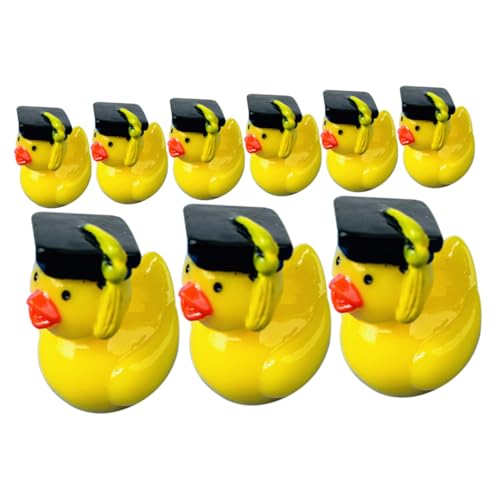 CLISPEED 10stücke Teiliges Niedlicher Miniatur-entenfiguren Mit Abschlussmütze Und Moos-mikrolandschaft Kreative Resin Dekorationen Für Puppenhaus Und Schreibtisch Charmante Ornamente von CLISPEED