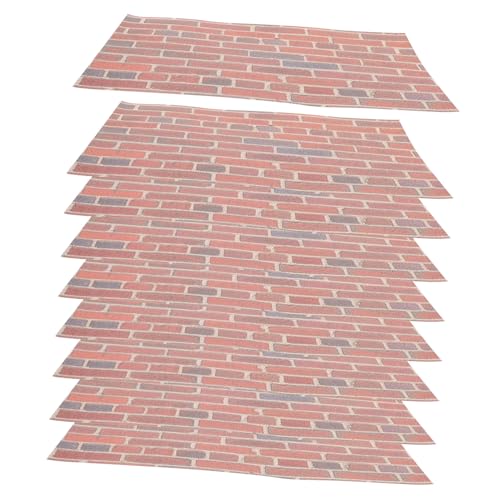 CLISPEED 12 Blatt Puppenhaus Tapete Selbstklebend Rote Ziegelwand Miniatur Wanddekor Hintergrund Für Realistische Puppenhaus Wandgestaltung CLISPEED 12 Blatt Puppenhaus Tapete Selbstklebend Rote Ziegelwand Miniatur Wanddekor Hintergrund Für Realistische Puppenhaus Wandgestaltung von CLISPEED