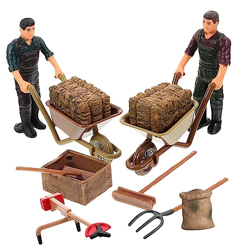 CLISPEED 12 Stück Farmmodellspielzeug Miniaturen Gebäude Miniatur-Bauernhof-zubehör Mini-rechen Für Die Gartenarbeit Zaun Bauernhaus Klein Scheune Thematisiert Stabil von CLISPEED