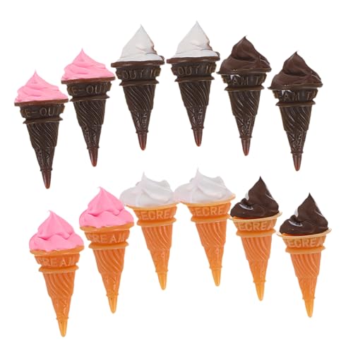 CLISPEED 12 Stück Miniatur Essensgetränke Heimdekoration Winzige Eistüten Mini Künstliche Eistüte Haus Lebensmitteldekor Puppenhaus Requisiten Eiscreme von CLISPEED