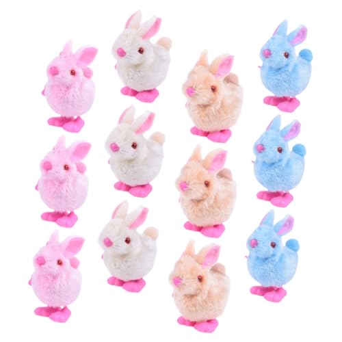 CLISPEED 12 Stück Teiliges Aufziehbare Plüschhasen Bunte Kuscheltiere Springende Kaninchen Wind Up Kinderparty Ostern Dekoration von CLISPEED