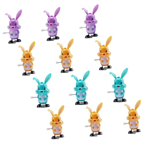 CLISPEED 12 Stück Teiliges Aufziehspielzeug mit Bunten Osterhasen Kleine Wind Up Kaninchen Spielzeuge für Jungen und Mädchen Tragbare Klassische Osterparty Geschenke und Reise Spaß von CLISPEED