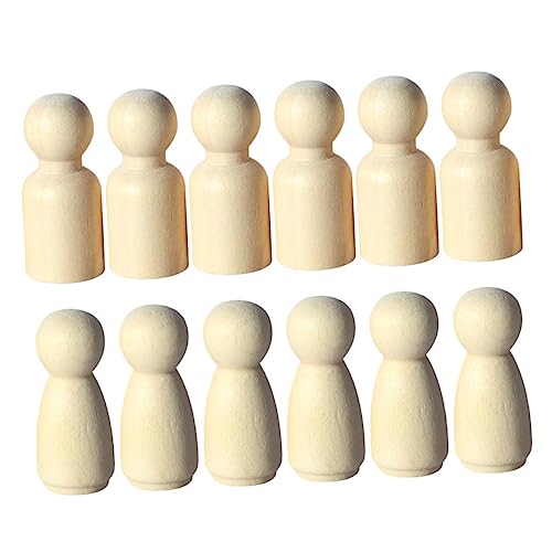 CLISPEED 12 Stück Teiliges DIY Holzfiguren Miniatur Holzpuppen für Bastelprojekte und Sandtisch Dekoration Bemalbare Holzspielzeuge Kleine Figuren für Gestaltung und Kreative von CLISPEED