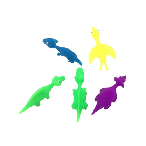 CLISPEED 12 Stück Teiliges Dinosaurier Finger Elastische Gummi Zufälligen Farben Lustiges Kinderparty für Jungen und Mädchen Sicherer TPR für Mitgebsel und Preise Zufällige Zufällige Farbe von CLISPEED