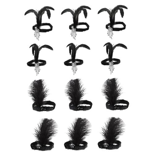 CLISPEED 12 Stück Teiliges Flapper Haarband mit Pailletten und Federn Eleganter Kopfschmuck für Party Abschlussball und Fasching Flexibler Bequemer Haarschmuck für Damen CLISPEED 12 Stück Teiliges Flapper Haarband mit Pailletten und Federn Eleganter Kopfschmuck für Party Abschlussball und Fasching Flexibler Bequemer Haarschmuck für Damen von CLISPEED