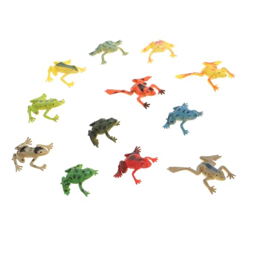 CLISPEED 12 Stück Teiliges Frosch Modellspielzeug aus Robustem Kunststoff Realistische Krötenfiguren für Pädagogisch als Dekoration von Aquarium Garten und Teich von CLISPEED