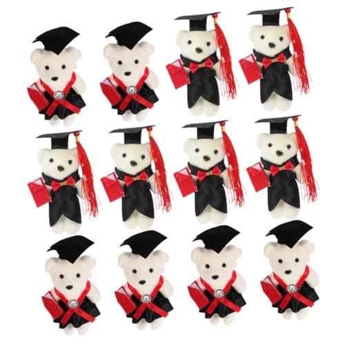 CLISPEED 12 Stück Teiliges Graduation Bear Plüschtiere mit Doktorhut Mini Stoffbären für DIY Blumensträuße Weiche Abschlussfeier Deko Langlebige Materialien für Geschenkboxen und von CLISPEED