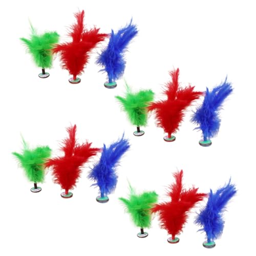 CLISPEED 12 Stück Teiliges Kick Shuttlecock Traditionelles Chinesisches Jianzi Fußspielzeug Robuste Federbälle für Drinnen und Draußen Fördert Beinmuskelkraft und Zufällige Zufällige Farbe von CLISPEED