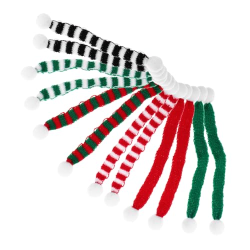 CLISPEED 12 Stück Teiliges Mini Strickschals in Farben Handgefertigte Mini Schals für Weihnachtsdekoration Puppenhaus Zubehör DIY Basteln Vielseitige Festliche Accessoires für von CLISPEED