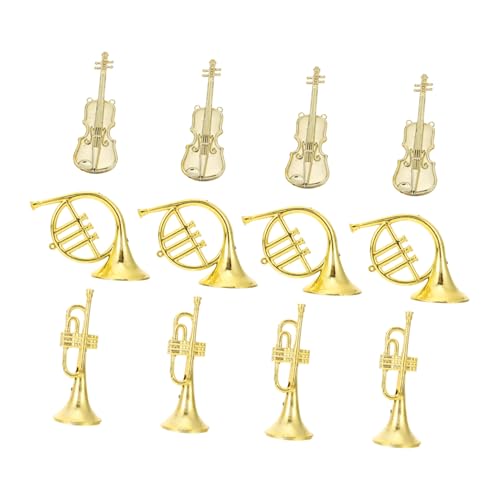 CLISPEED 12 Stück Teiliges Miniatur Musikinstrumenten Weihnachtsbaum Deko DIY Girlande mit Goldfarbenen Waldhorn und Horn Bastelzubehör für Kreative Weihnachtsdeko und Puppenhausgestaltung CLISPEED 12 Stück Teiliges Miniatur Musikinstrumenten Weihnachtsbaum Deko DIY Girlande mit Goldfarbenen Waldhorn und Horn Bastelzubehör für Kreative Weihnachtsdeko und Puppenhausgestaltung von CLISPEED
