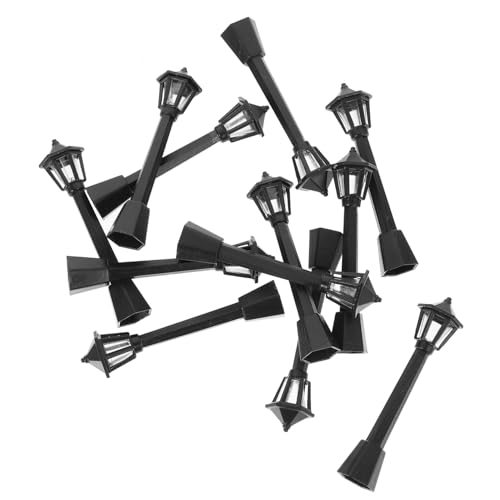 CLISPEED 12 Stück Teiliges Miniatur Straßenlampen aus Robustem Kunststoff Realistische Garten und Puppenhaus Deko Wetterbeständig Langlebig für Mikro Landschaften und Mini Häuser von CLISPEED