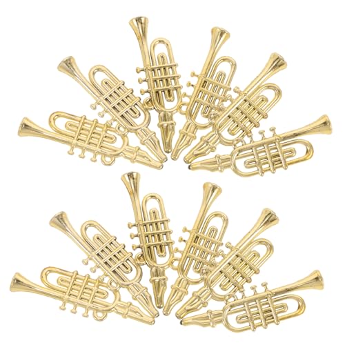 CLISPEED 12 Stück Teiliges Miniatur musikinstrumente Trompete aus Langlebigem Kunststoff Weihnachtsbaum schmuck für DIY Kränze und Puppenhaus Weihnachtsdekoration von CLISPEED