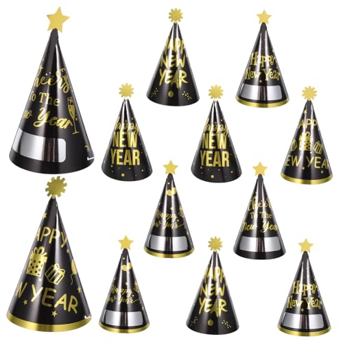 CLISPEED 12 Stück Teiliges Neujahrs aus Stabilem Papier mit Schwarzem Golddesign Leichte Kegelhüte für Silvester und Jahreswechsel Feiern Komfortabel und Langlebig Festliche CLISPEED 12 Stück Teiliges Neujahrs aus Stabilem Papier mit Schwarzem Golddesign Leichte Kegelhüte für Silvester und Jahreswechsel Feiern Komfortabel und Langlebig Festliche von CLISPEED