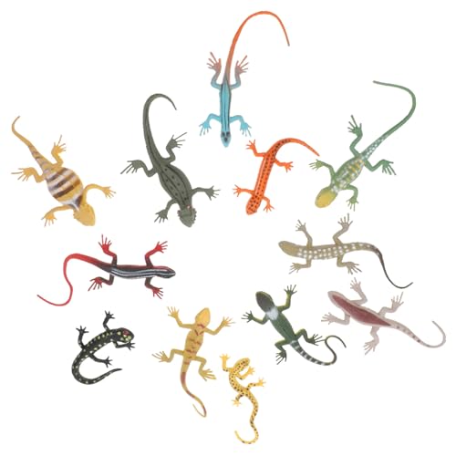 CLISPEED 12 Stück Teiliges Realistischer Gecko Spielzeuge aus Sicherem Farbenfrohe Reptilienfiguren als Dekoration Party und Pädagogisches für Erwachsene von CLISPEED