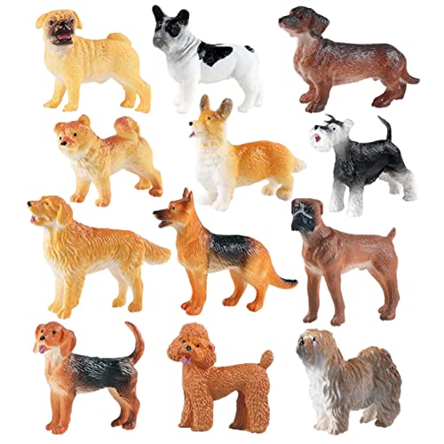CLISPEED 12 Stück Teiliges Set Mini Hundestatue Realistische Welpenfiguren für Cupcake Dekoration für Geburtstagsfeiern und Bastelprojekte von CLISPEED