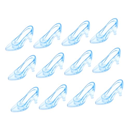 CLISPEED 12 Stück Teiliges Transparente Mini Kristallschuhe Filigrane Acryl High Heel Dekoration für Desktop Leichte Stabile Wohnkultur Accessoires für DIY Projekte und Kreative von CLISPEED