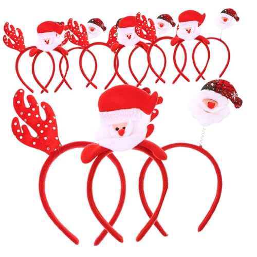 CLISPEED 12 Stück Teiliges Weihnachts Haarreif Rentier Schneemann Santa Haarband Karneval Kostüm Kopfschmuck für Erwachsene Festliche Party Foto Requisite von CLISPEED
